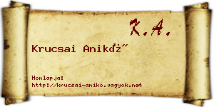 Krucsai Anikó névjegykártya