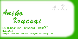 aniko krucsai business card